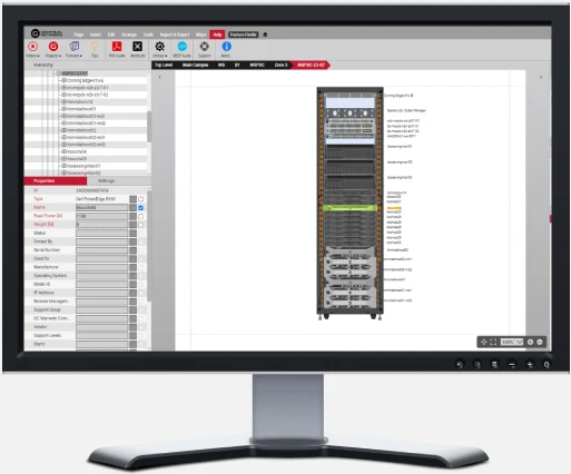 “We can view cabinet layouts, equipment, track power, & connections at the touch of a button. Rolling in new data centers or network closets is simple.“